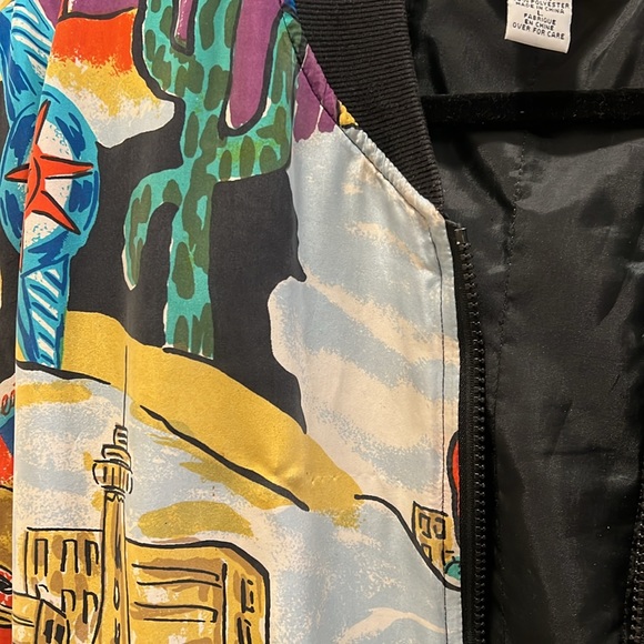 VINTAGE 80’s CAROL HORN SILK BOMBER JACKET - Picture 9 of 10